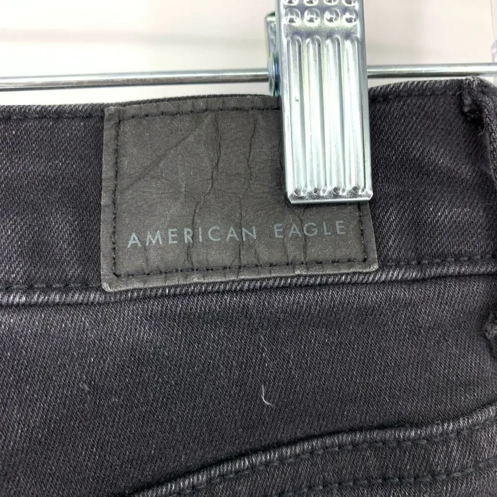 American Eagle Shorts Women's Size 0 Denim Super Hi-Rise Shortie Washed Black